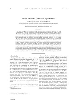 Internal Tides in the Southwestern Japan/East Sea