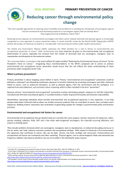 Briefing outline - Health and Environment Alliance