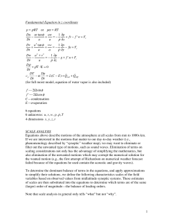 1 Fundamental Equation in z coordinate p = PRT or p&alpha; = RT Du Dt