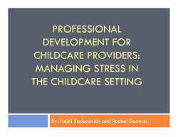 NA PROFESSIONAL DEVELOPMENT FOR CHILDCARE