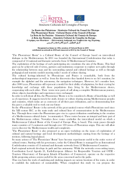 Itinerario Culturale del Consiglio d`Europa "The Phoenicians` Route