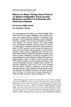 Effects of a Music Therapy Voice Protocol on Speech Intelligibility