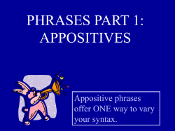 phrases part 1: appositives