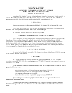 SUMMARY OF MINUTES BOARD OF DIRECTORS MUSKINGUM
