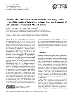 Late Glacial to Holocene environments in the present