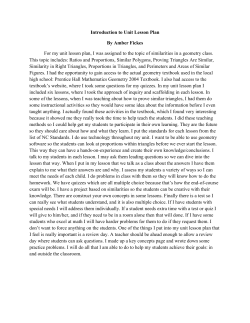 Introduction to Unit Lesson Plan By Amber Fickes For my unit lesson