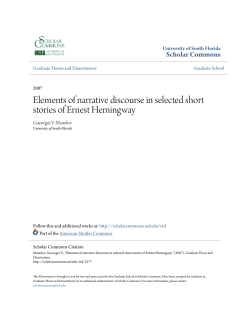 Elements of narrative discourse in selected short stories of Ernest