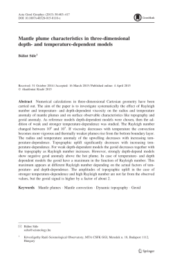Mantle plume characteristics in three-dimensional depth
