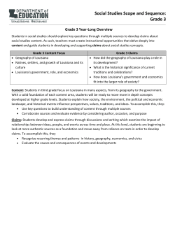 Social Studies Scope and Sequence: Grade 3