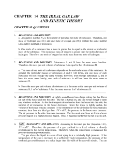 chapter 14 the ideal gas law and kinetic theory