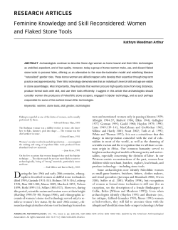 feminine knowledge and skill reconsidered