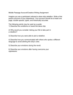 Middle Passage Account/Creative Writing Assignment Imagine you