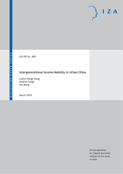 Intergenerational Income Mobility in Urban China
