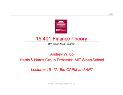 The CAPM and APT - MIT OpenCourseWare