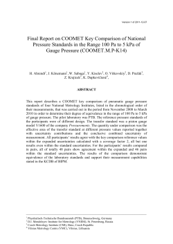 Final Report on COOMET Key Comparison of National Pressure