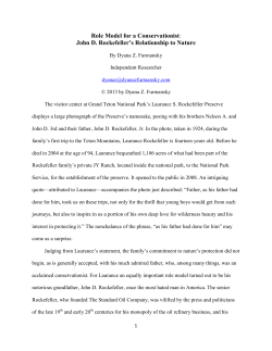 John D. Rockefeller`s Relationship to Nature