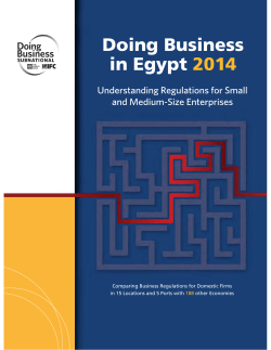 Doing Business in Egypt 2014 Understanding Regulations for Small