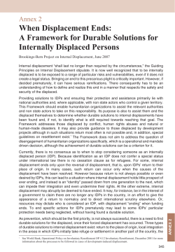 A Framework for Durable Solutions for Internally