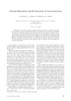 Thermal Dissociation and H2S Reactivity of Czech Limestones