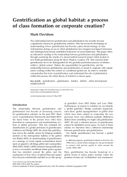 Gentrification as global habitat: a process of class formation or