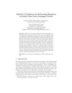 Felicitt`a: Visualizing and Estimating Happiness in Italian Cities from
