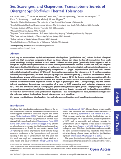 Discoveries Sex, Scavengers, and - Molecular Biology and Evolution