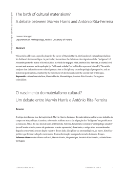 The birth of cultural materialism? A debate between Marvin Harris