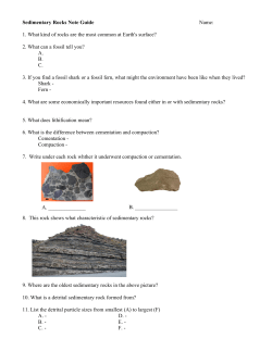 Sedimentary Rocks Note Guide Name