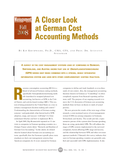 A Closer Look at German Cost Accounting Methods
