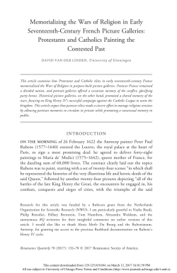 Memorializing the Wars of Religion in Early Seventeenth