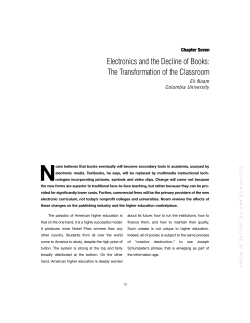 Electronics and the Decline of Books