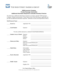 NGM Insurance Company Private Passenger Automobile Additional