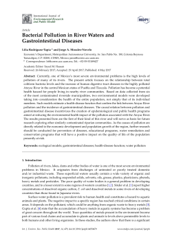 Bacterial Pollution in River Waters and Gastrointestinal Diseases