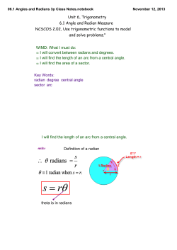 06.1 Angles and Radians 3p Class Notes.notebook
