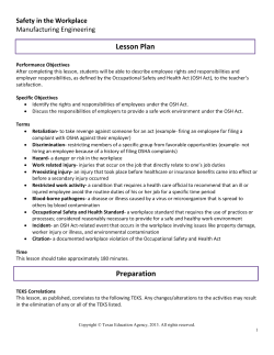 Safety in the Workplace