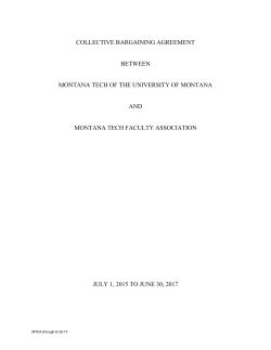 ARTICLE 1 - PREAMBLE - Montana University System