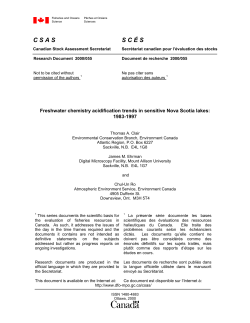 Freshwater chemistry acidification trends in sensitive Nova Scotia