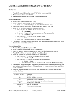 Statistics Calculator Instructions for TI-83/84