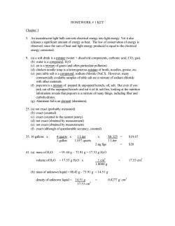 HOMEWORK # 1 KEY Chapter 1 5. An incandescent light bulb