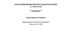 Pupil Nondiscrimination Self- Evaluation Summary
