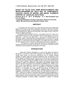 effect of fulvic acid, some micro-elements and micro