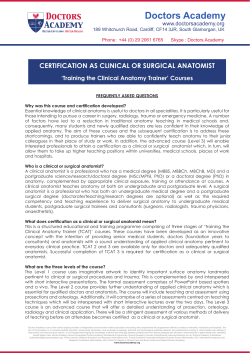 certification as clinical or surgical anatomist