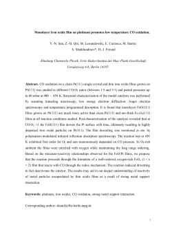 Monolayer iron oxide film on platinum promotes low