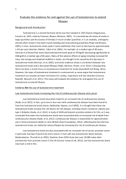 Evaluate the evidence for and against the use of testosterone to