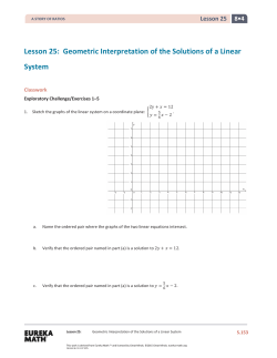 Lesson 25: Geometric Interpretation of the Solutions of a Linear
