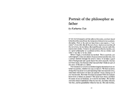 Portrait of the Philosopher as Father