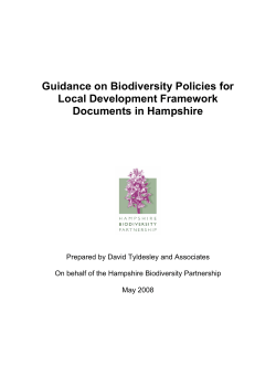 Guidance on Biodiversity Policies for Local Development