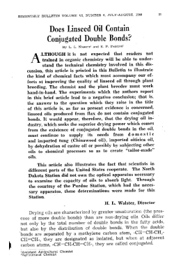 Does Linseed Oil Contain Conjugated Double Bonds?