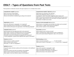 OSSLT &ndash; Types of Questions from Past Tests