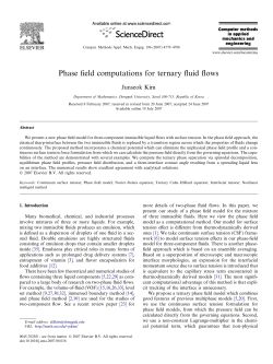 Phase field computations for ternary fluid flows